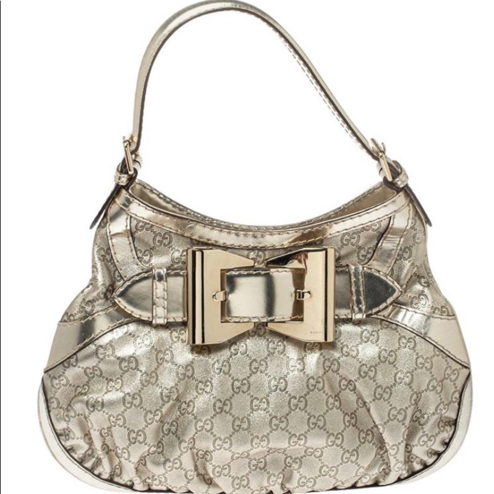 Gucci Gold Guccissima Leather Small Queen Hobo